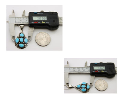 Navajo Necklace 925 Silver Natural Blue Turquoise Artist Signed MK C.80's