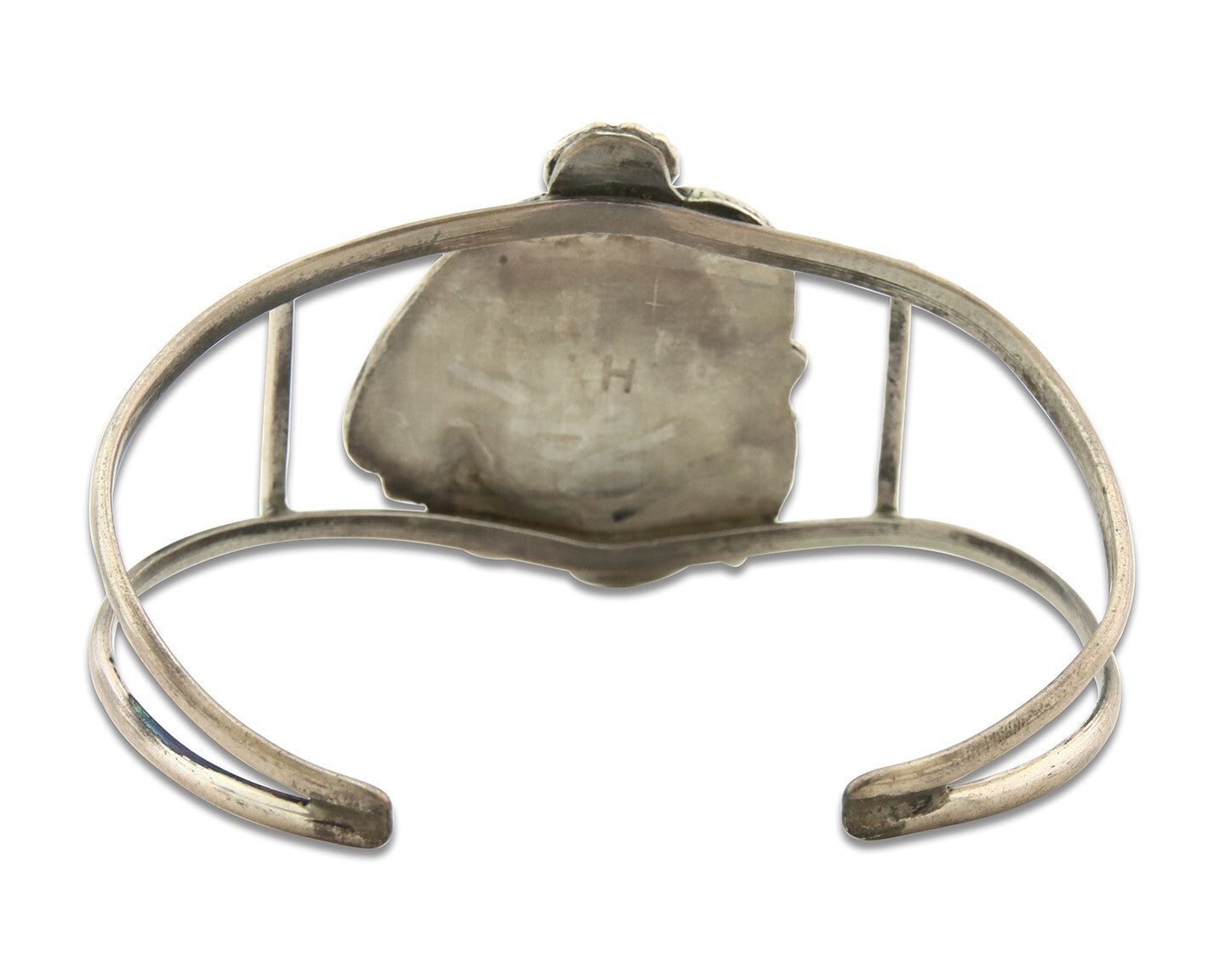 Vintage Navajo Bracelet 925 Silver Blue Turquoise Handmade Signed Herman Lee