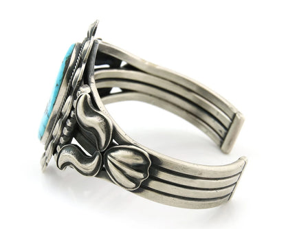 Navajo Cuff Bracelet Sterling Silver Turquoise Native Artist Signed Paul Begay