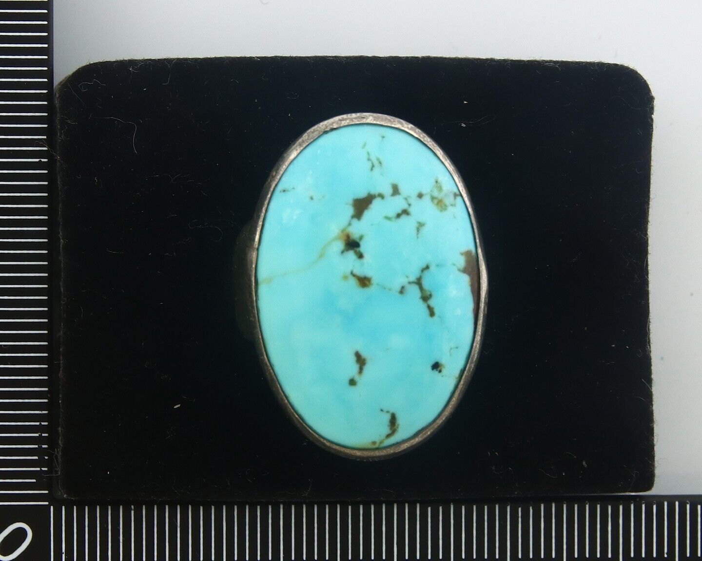 Navajo Ring 925 Sterling Turquoise Handmade Signed M Montoya C.80's Size 10