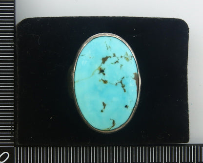 Navajo Ring 925 Sterling Turquoise Handmade Signed M Montoya C.80's Size 10