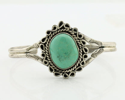 Navajo Bracelet 925 Silver Natural Turquoise Artist Signed L Platero C.80's