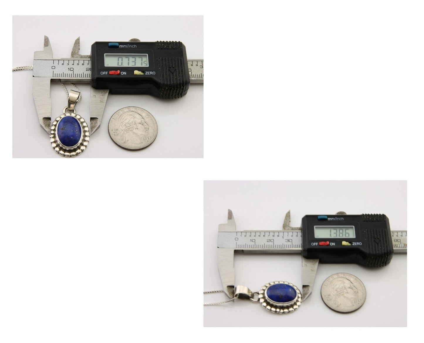 Navajo Pendant 925 Silver Natural Lapis Lazuli Signed Sunrise C.80's