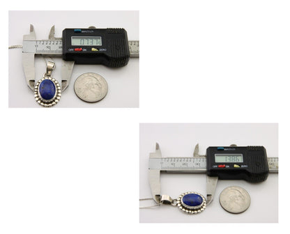 Navajo Pendant 925 Silver Natural Lapis Lazuli Signed Sunrise C.80's