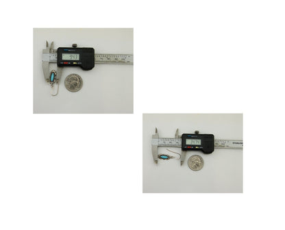 Navajo Dangle Earrings 925 Silver Blue Turquoise Artist Signed Square C.80's