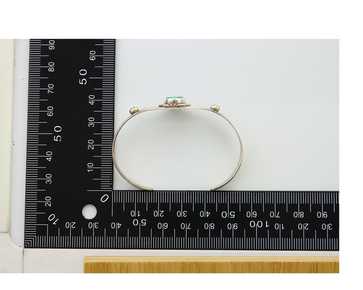 Navajo Cuff Bracelet 925 Silver Turquoise Native American Artist Handmade C.80's