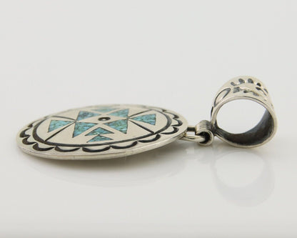 Navajo Necklace 925 Silver Natural Turquoise Artist Signed Stanley Bain C.80's