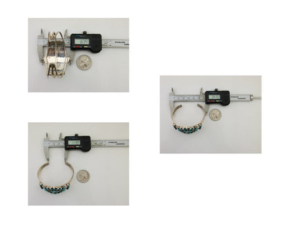 Men Navajo Bracelet 925 Silver Natural Blue Turquoise Signed Benson Yazzie C80s