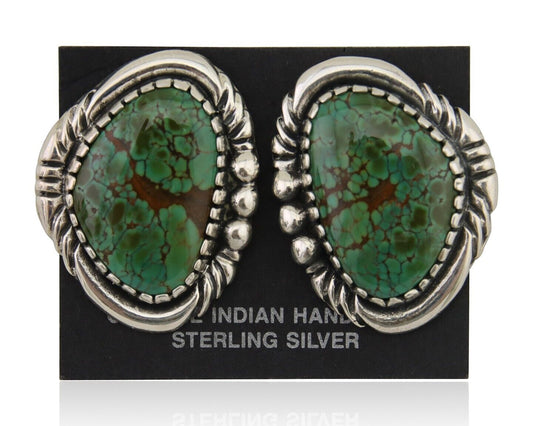 Navajo Earrings 925 Natural Royston Turquoise Native American Artist C.80's