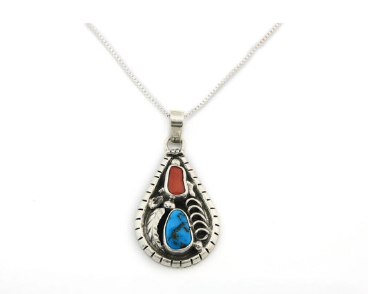 Navajo Necklace Sterling Authentic Gemstone Traditional Signed Teepee