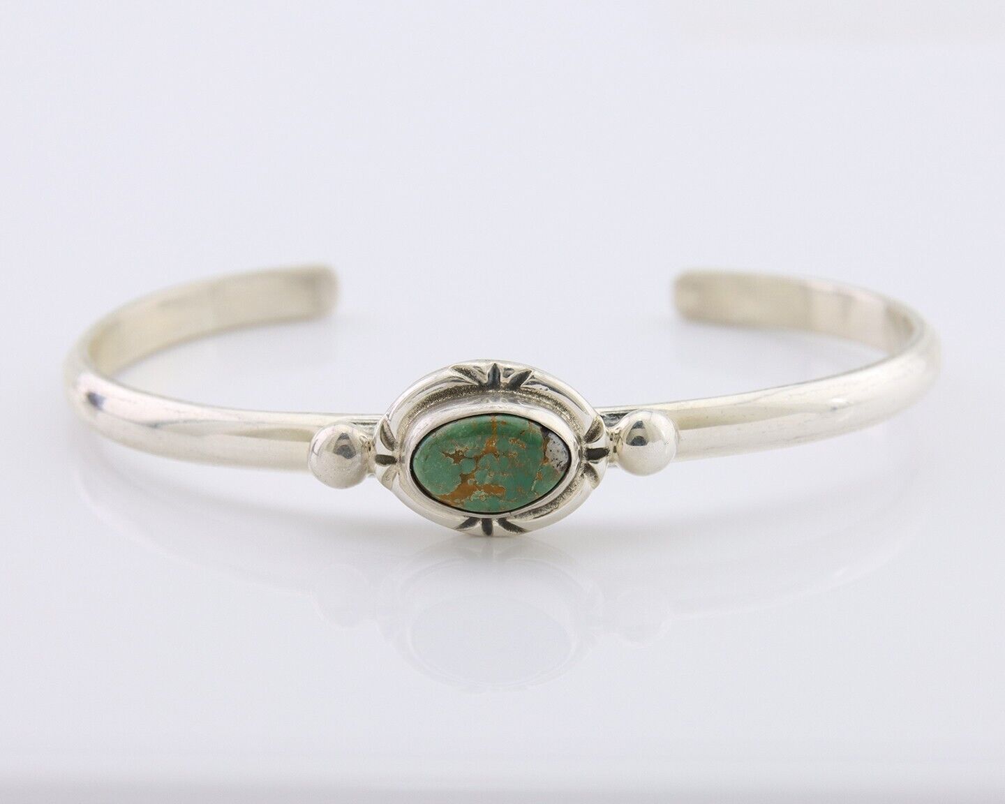 Navajo Bracelet 925 Silver Natural Turquoise Native American Artist C.80's
