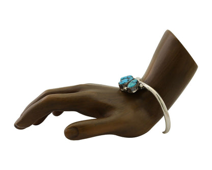 Navajo Bracelet 925 Silver Morenci Turquoise Artist Signed Frank Sandoval C.80's