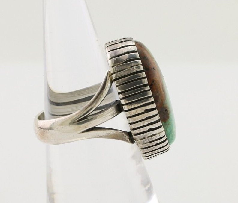 Navajo Handmade Ring 925 Silver Turquoise Signed Native American C.80's