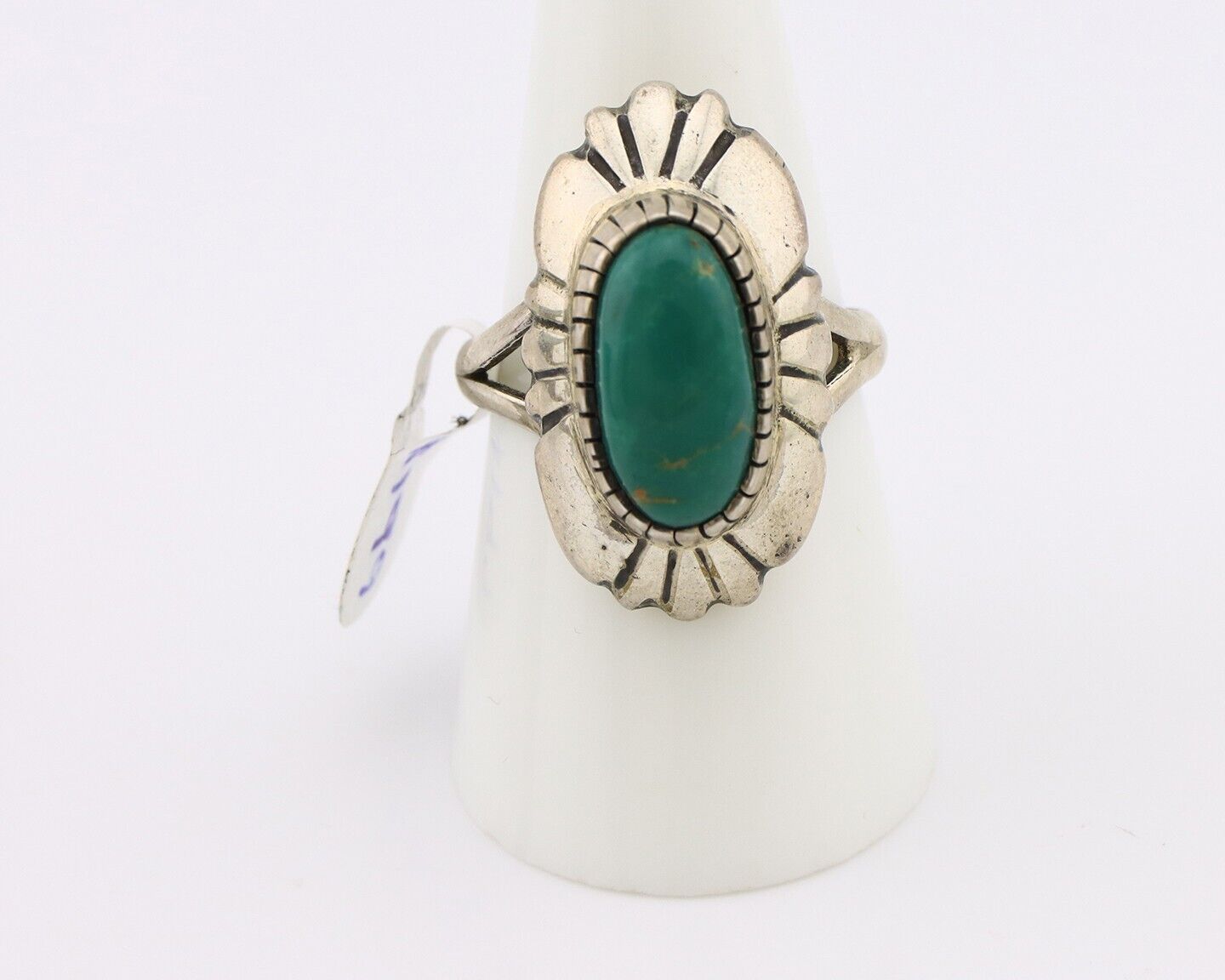 Navajo Ring 925 Silver Natural Turquoise Native Artist Signed M Montoya C.80's