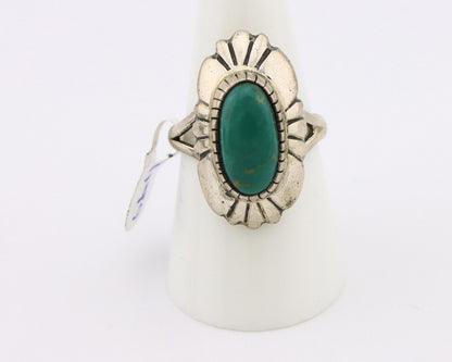 Navajo Ring 925 Silver Natural Turquoise Native Artist Signed M Montoya C.80's