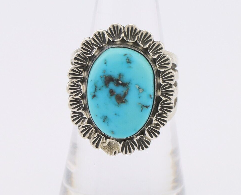 Navajo Ring 925 Silver Blue Turquoise Signed Allison Lee C.80's
