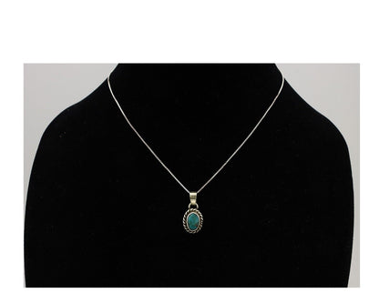 Navajo Necklace 925 Silver Natural Kingman Turquoise Native Artist C.2008