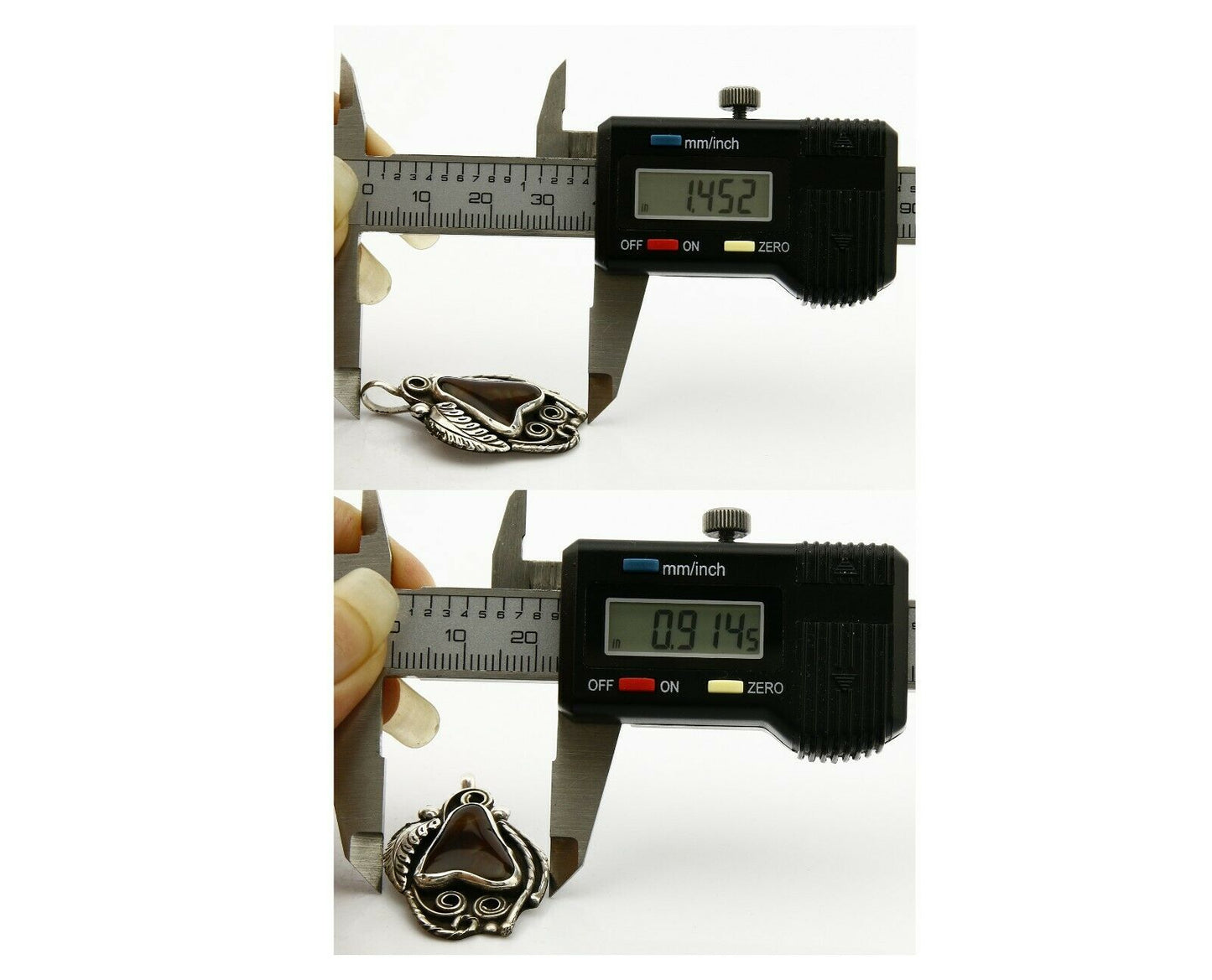 Navajo Josephine Rojas Natural Mined Fire Agate .925 Silver Handmade Pendant