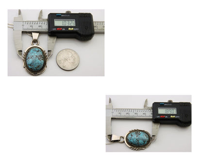 Navajo Necklace 925 Silver Natural Turquoise Artist Kee Montoya C.80's