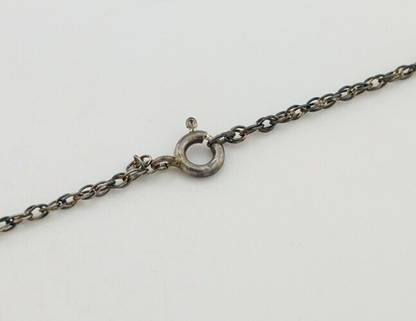 Navajo Necklace 925 Silver Turquoise Native American Artist Signed C.90's