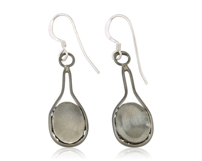 Navajo Dangle Earrings 925 Silver Natural Turquoise Native American Artist C.80s