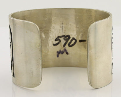 Navajo Kokopelli Bracelet 925 Silver Native American Artist Handmade C.80's
