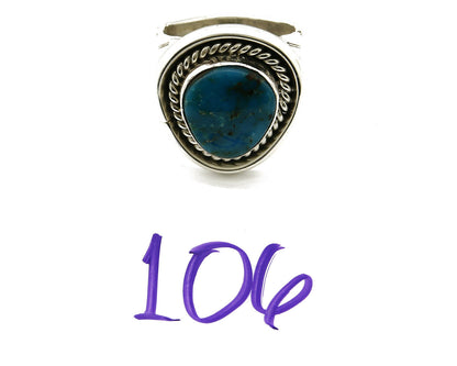 Navajo Ring .925 Silver Turquoise Handmade Signed Doug Zachary C.1980's