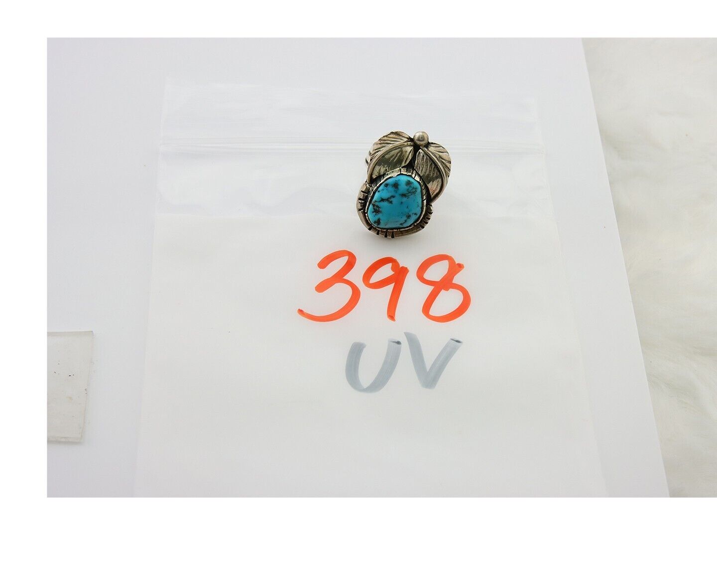 Navajo Ring .925 Sterling Blue Turquoise Artist Signed Martinez C.80's