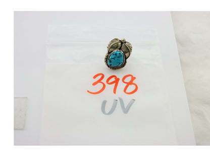 Navajo Ring .925 Sterling Blue Turquoise Artist Signed Martinez C.80's