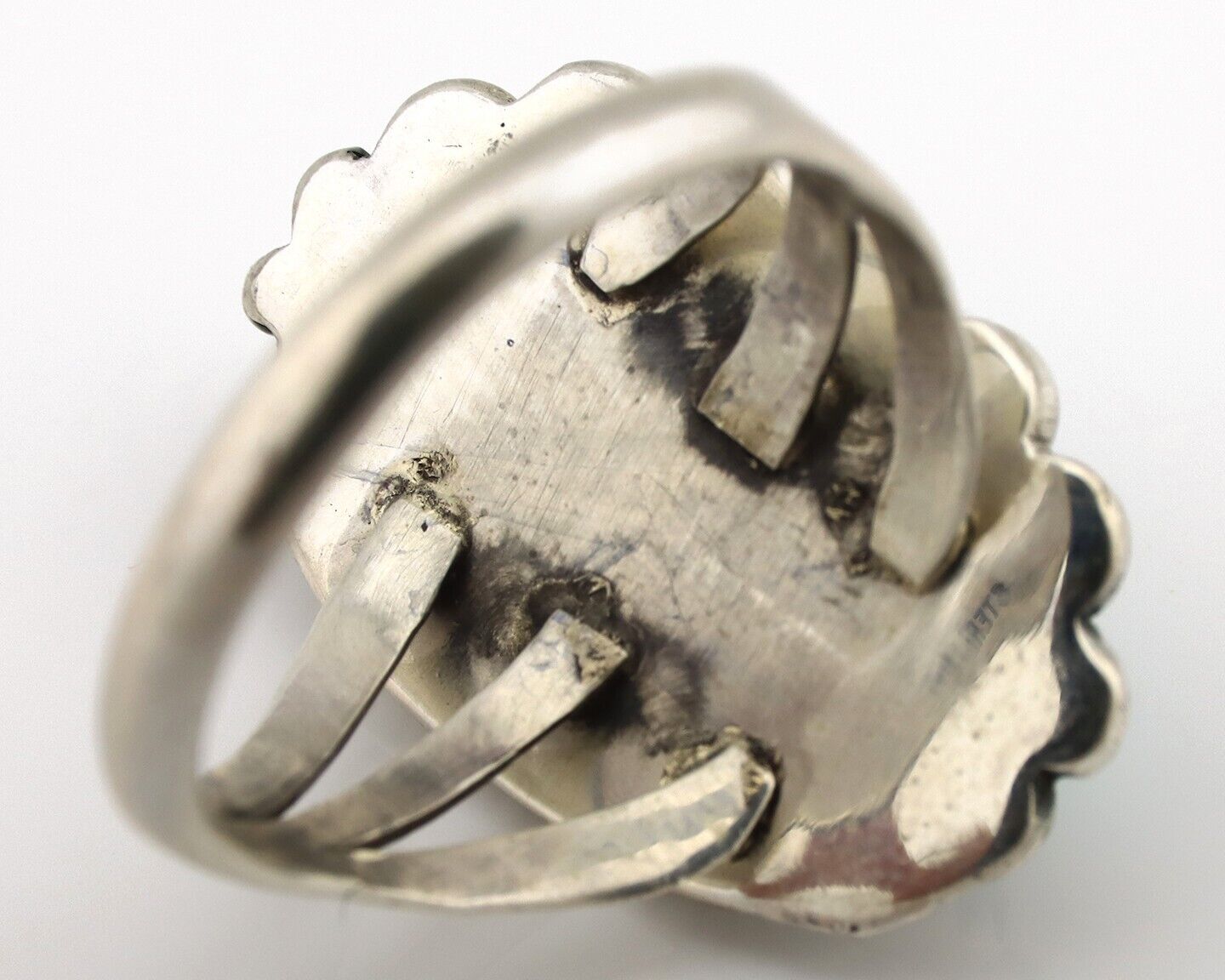 Navajo Ring .925 Silver Sleeping Beauty Turquoise Native American Artist C.80's