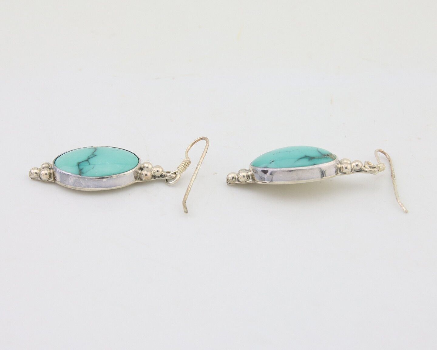 Navajo Dangle Earrings 925 Natural Turquoise Native Inca Mfg C.80's