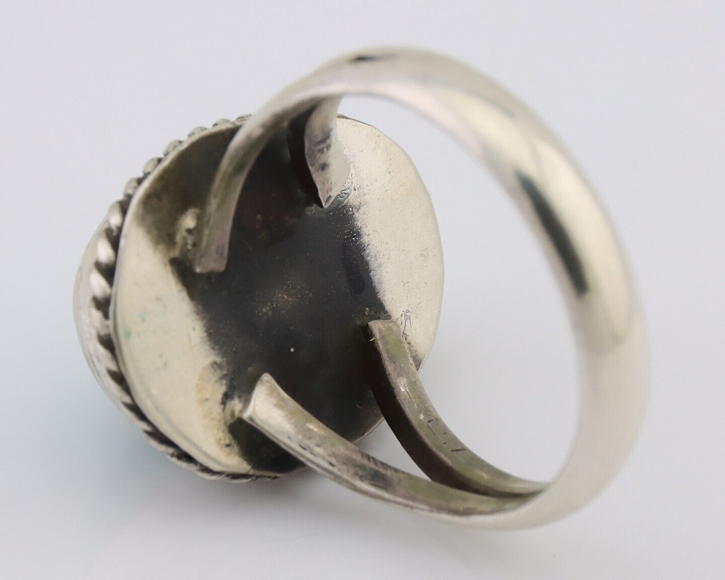 Navajo Ring 925 Silver Natural Blue Turquoise Native American Artist C.80's