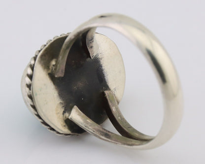 Navajo Ring 925 Silver Natural Blue Turquoise Native American Artist C.80's