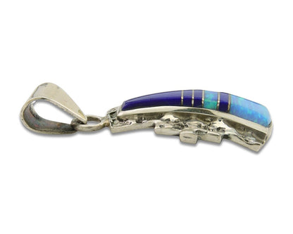 Navajo Pendant 925 Silver Natural Gemstone Handmade Native American Artist C80s