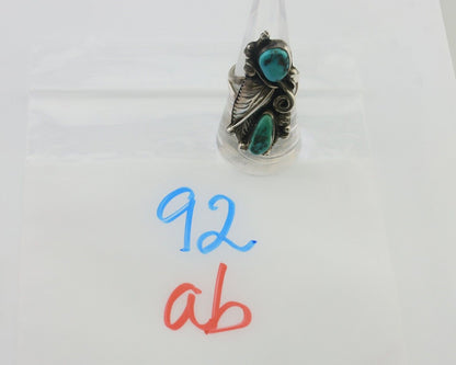 Navajo Ring 925 Silver Sleeping Beauty Turquoise Native American Artist C.80's