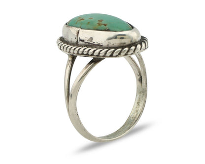 Navajo Ring 925 Silver Kingman Turquoise Native American Artist C.80's