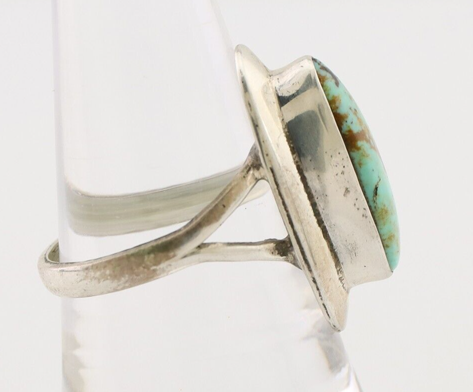 Navajo Handmade Ring 925 Silver Blue Turquoise Artist Signed Kachina C.80's