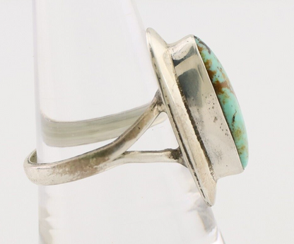 Navajo Handmade Ring 925 Silver Blue Turquoise Artist Signed Kachina C.80's