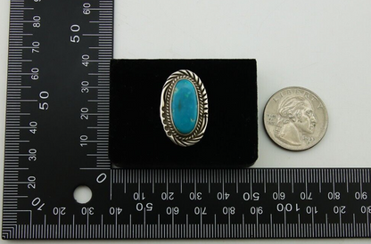 Navajo Ring 925 Sterling Silver Turquoise Native American Artist C.80's