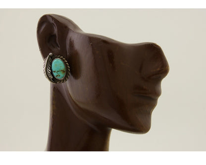 Navajo Earrings 925 Silver Blue Turquoise Native American Artist C.80's