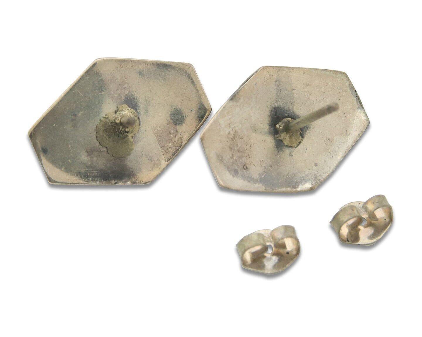 Navajo Earrings 925 Silver Natural Coral Native American Artist C.80's