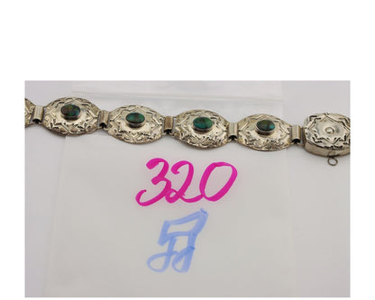 Navajo Concho Bracelet 925 Silver Turquoise Artist Signed Gilbert Tom C.80's