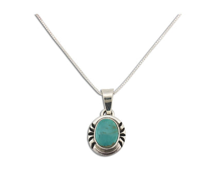 Navajo Necklace 925 Silver Arizona Turquoise Handmade Signed Gecko C.90's