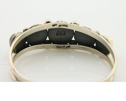 Navajo Bracelet 925 Silver Turquoise Cuff Artist Signed Gecko C.80's