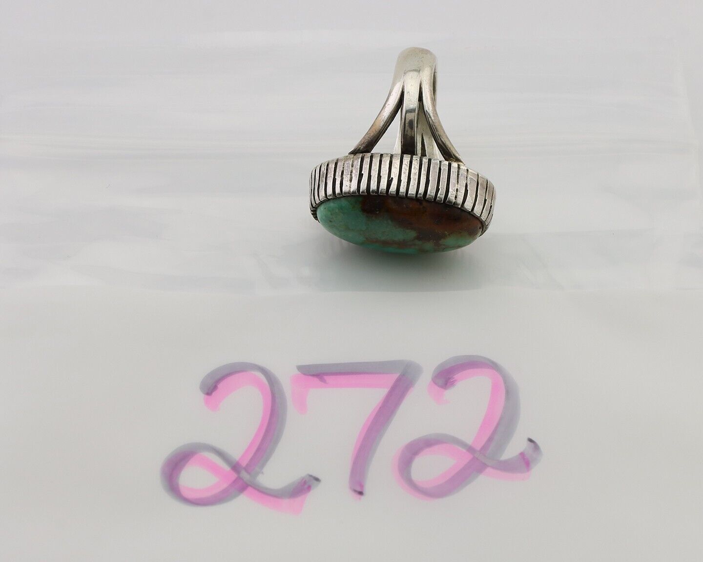 Navajo Handmade Ring 925 Silver Turquoise Signed Native American C.80's