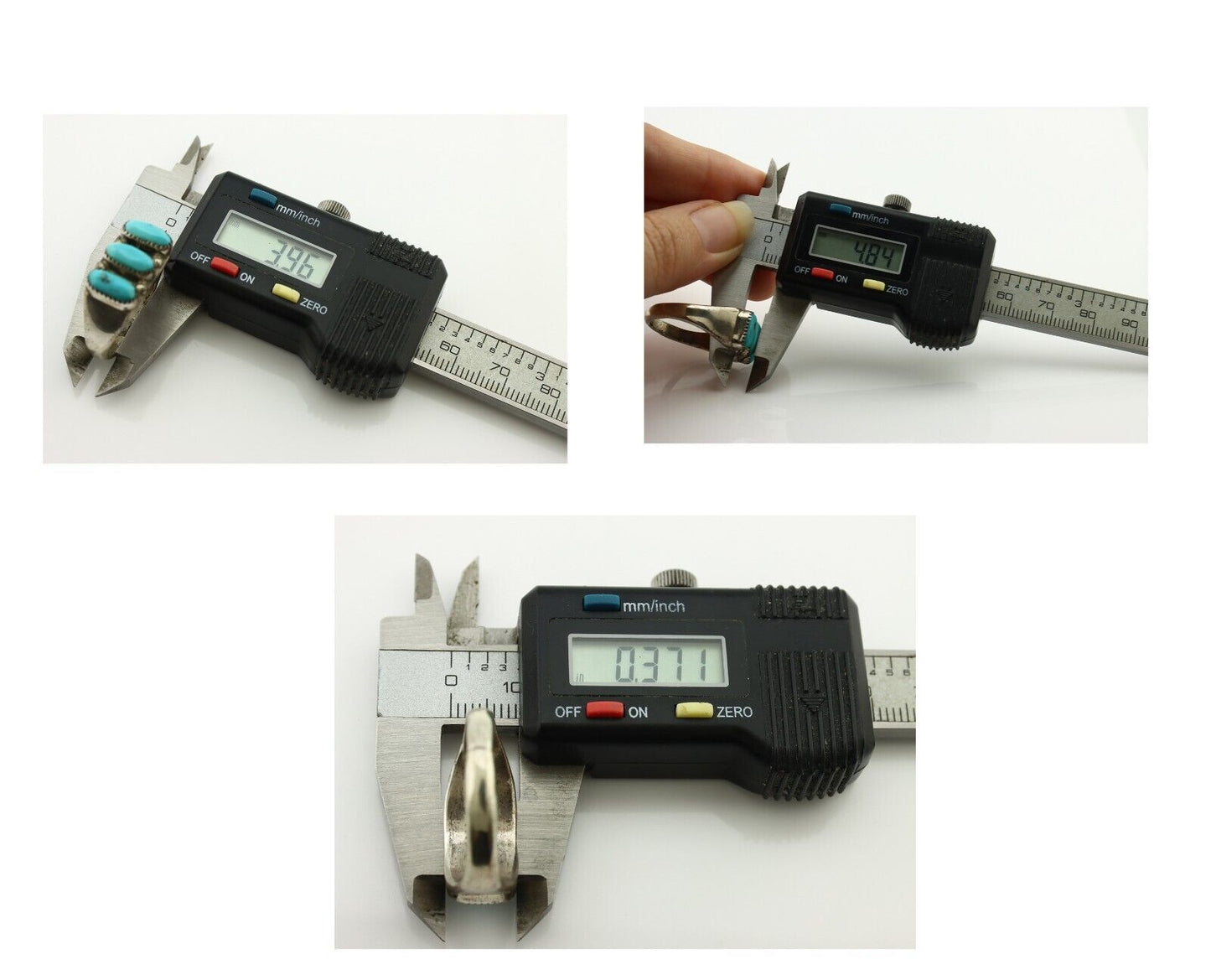 Zuni Ring .925 Silver Natural Sleeping Beauty Turquoise Signed R. LULE C.80's