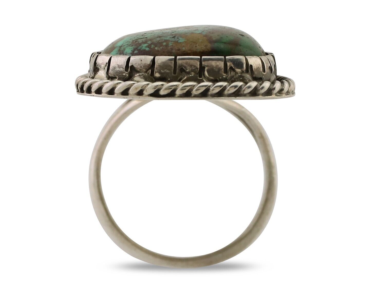 Navajo Handmade Ring 925 Silver Natural Tuquoise Artist Signed B Yazzie C.80's