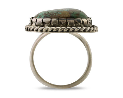 Navajo Handmade Ring 925 Silver Natural Tuquoise Artist Signed B Yazzie C.80's