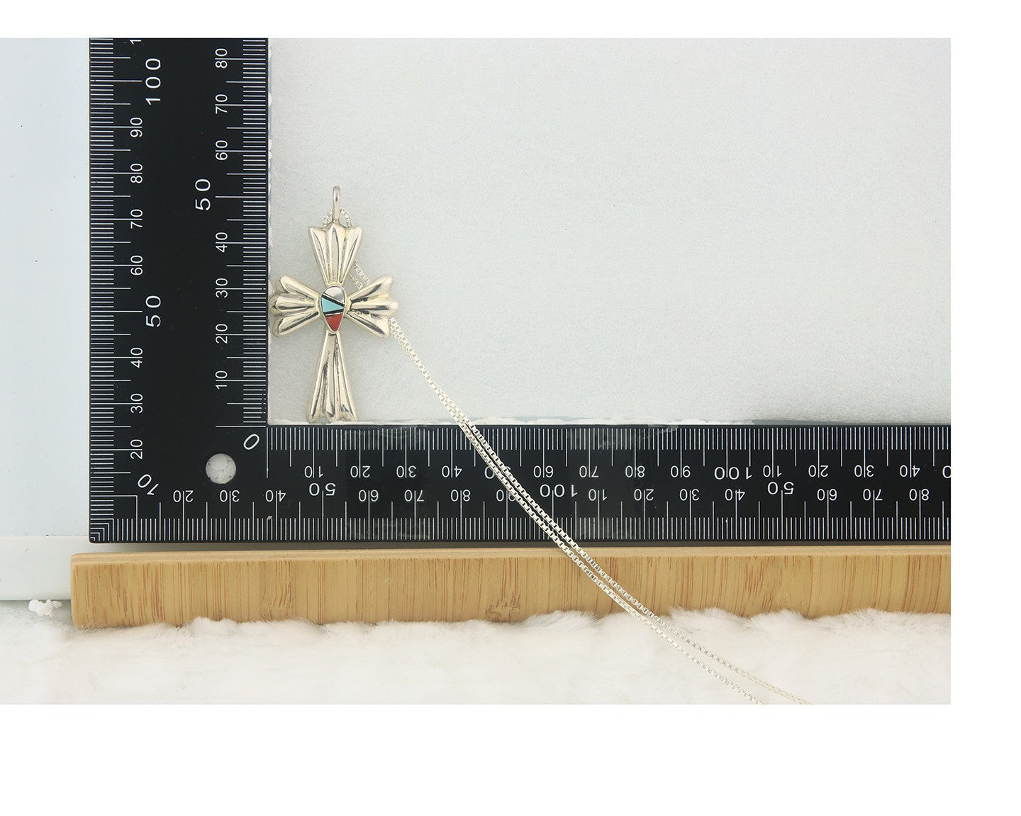 Navajo Cross Necklace Sterling Silver Authentic Natural Gemstones Signed M