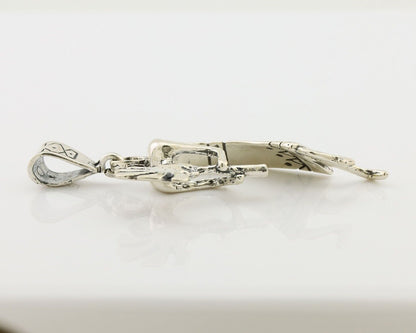 Navajo Kokopelli Pendant 925 Sterling Silver Artist Signed Masha C.80's